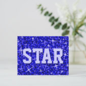Glitz Dark Blue STAR-briefkaart Briefkaart (Staand voorkant)