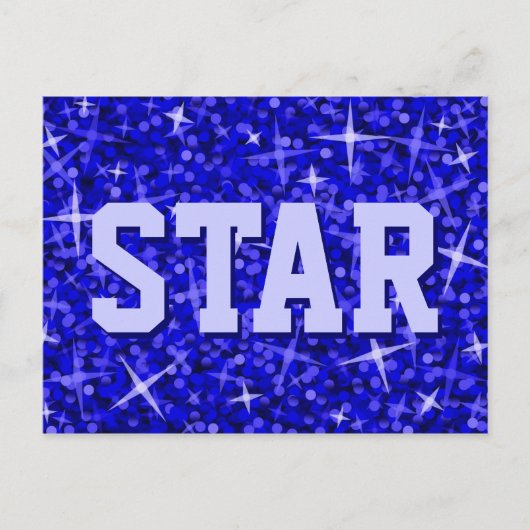 Glitz Dark Blue STAR-briefkaart Briefkaart (Voorkant)