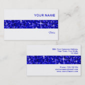 Glitz Dark Blue stripe visitekaartje wit (Voorkant / Achterkant)