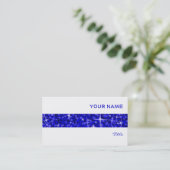 Glitz Dark Blue stripe visitekaartje wit (Staand voorkant)