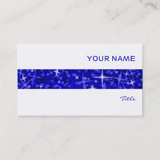 Glitz Dark Blue stripe visitekaartje wit (Voorkant)