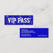 Glitz Dark Blue VIP PASS visitekaartje skinny (Voorkant / Achterkant)