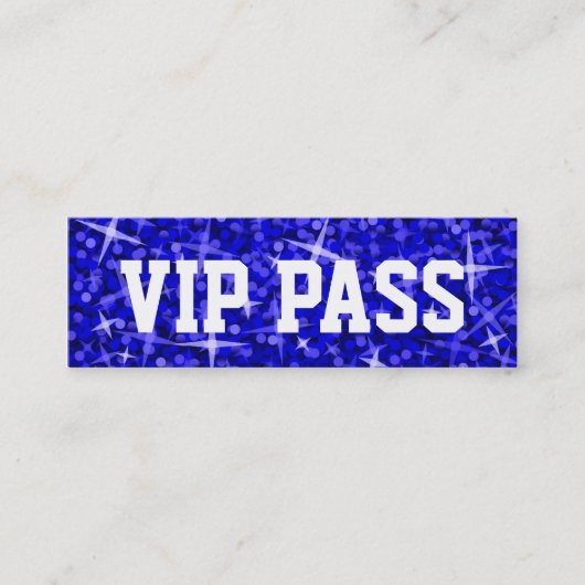 Glitz Dark Blue VIP PASS visitekaartje skinny (Voorkant)