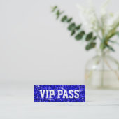 Glitz Dark Blue VIP PASS visitekaartje skinny (Staand voorkant)