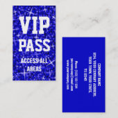 Glitz Dark Blue VIP PASS-visitekaartje Visitekaartje (Voorkant / Achterkant)