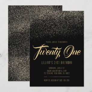 Glitz en Glam 21st Birthday-uitnodigingen Kaart