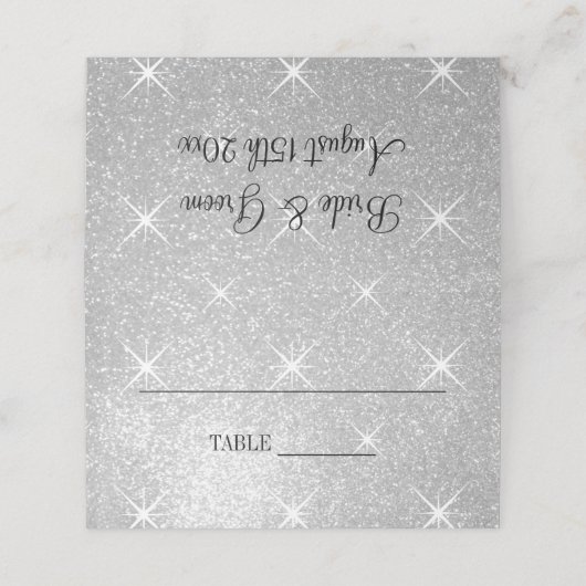 Glitz en glam aangepaste trouwtafel plaats kaarten plaatskaartje (Buitenkant ongevouwen)
