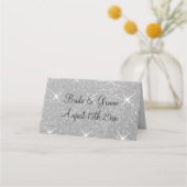 Glitz en glam aangepaste trouwtafel plaats kaarten plaatskaartje (Achterkant)