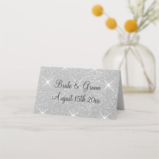 Glitz en glam aangepaste trouwtafel plaats kaarten plaatskaartje (Achterkant)