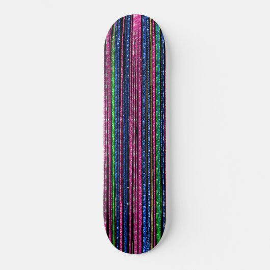 Glitz en Glam Glanzende Strepen Persoonlijk Skateboard (Voorkant)
