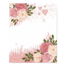 Glitz en Glam Roos Gouden Glitter Blank