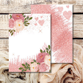 Glitz En Glam Roze Roségoud Glitterende Blanco Kaart