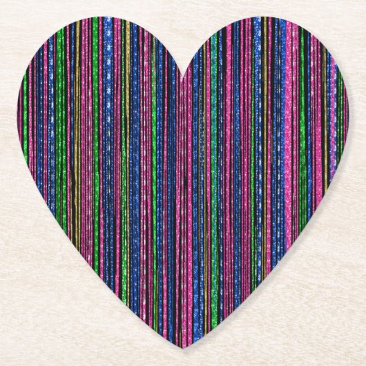 Glitz en Glam Sparkly Stripes Kartonnen Onderzetters (Voorkant)