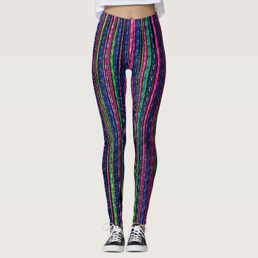 Glitz en Glam Sparkly Stripes Leggings (Voorkant)