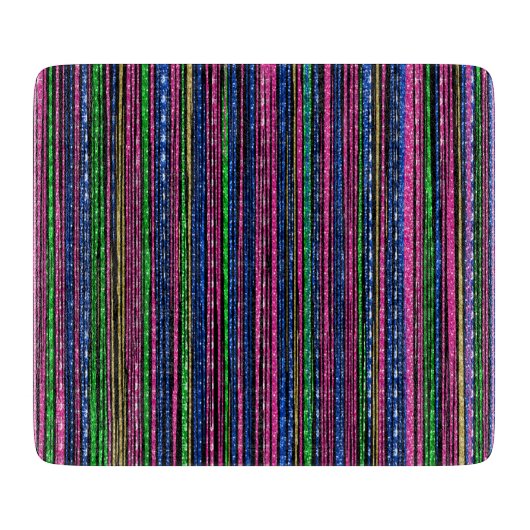 Glitz en Glam Sparkly Stripes Snijplank (Voorkant)