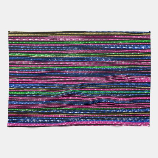 Glitz en Glam Sparkly Stripes Theedoek (Horizontaal)