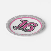 Glitz en Glam Sweet 16 Partyware Papieren Bordje (Gekanteld)