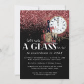 Glitz en Glamor New Years Eve Party Invitation Kaart (Voorkant)