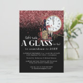 Glitz en Glamor New Years Eve Party Invitation Kaart (Staand voorkant)