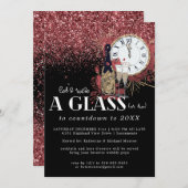 Glitz en Glamor New Years Eve Party Invitation Kaart (Voorkant / Achterkant)
