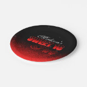 Glitz en Glamoureus Black en Red Sweet 16 Papieren Bordje (Gekanteld)