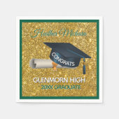 Glitz! Fun, Custom Graduation Paper Napkin Servet (Voorkant)
