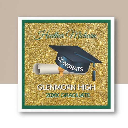 Glitz! Fun, Custom Graduation Paper Napkin Servet