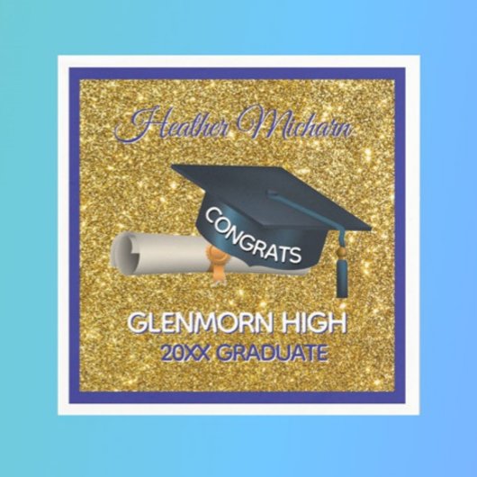 Glitz! Fun, Custom Graduation Paper Napkin Servet