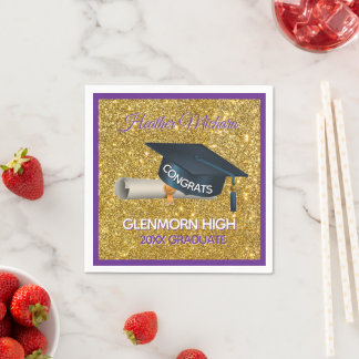Glitz! Fun, Custom Graduation Paper Napkin Servet