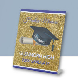 Glitz! Fun, Custom Graduation Party Reclamebord Met Voetstuk