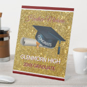 Glitz! Fun, Custom Graduation Party Reclamebord Met Voetstuk (Insitu)