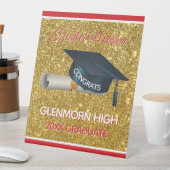 Glitz! Fun, Custom Graduation Party Reclamebord Met Voetstuk (Insitu)