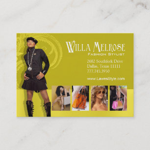 "Glitz Glam 2" - Classy Chic Funky Mode Stylist Visitekaartje