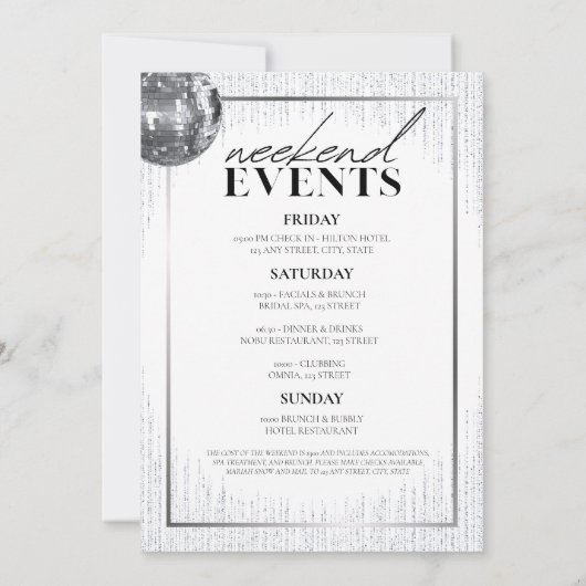 Glitz & Glam Bachelorette Party Invitation Kaart (Achterkant)