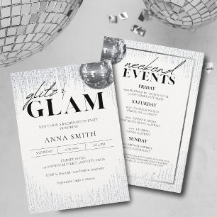 Glitz & Glam Bachelorette Party Invitation Kaart