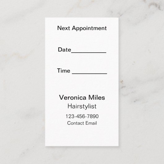 Glitz Glam Beauty Haarstylist Afspraakkaarten Visitekaartje (Achterkant)