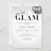 Glitz & Glam Disco Bachelorette Party Invitation Kaart (Voorkant)
