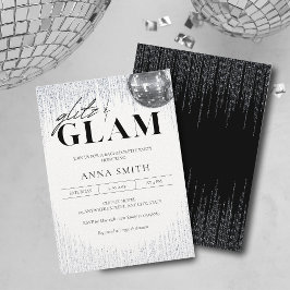 Glitz & Glam Disco Bachelorette Party Invitation Kaart