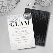 Glitz & Glam Disco Bachelorette Party Invitation Kaart