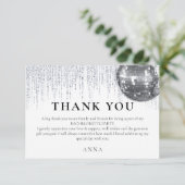 Glitz & Glam Disco Thed Bachelorette Bedankkaart (Staand voorkant)