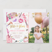 Glitz Glam Glamor Party Spa Girl Makeup Birthday Kaart (Voorkant)