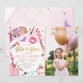 Glitz Glam Glamor Party Spa Girl Makeup Birthday Kaart