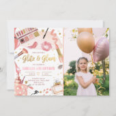 Glitz Glam Glamor Party Spa Girl Makeup Birthday Kaart (Voorkant)