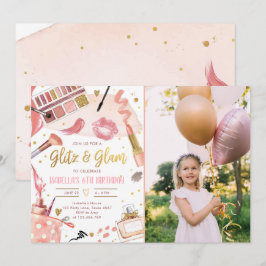 Glitz Glam Glamor Party Spa Girl Makeup Birthday Kaart