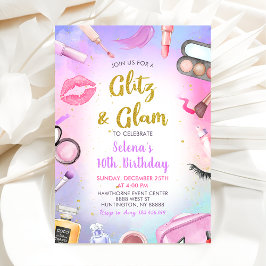 Glitz Glam Glamor Spa Party Girl Makeup Birthday Kaart