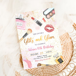 Glitz Glam Glamor Spa Party Girl Makeup Birthday Kaart
