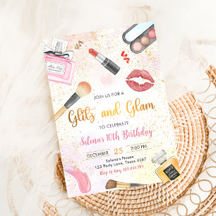 Glitz Glam Glamor Spa Party Girl Makeup Birthday Kaart