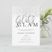 Glitz Glam Glitter Drips Elegant Bachelorette Kaart (Staand voorkant)