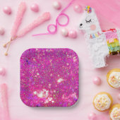 Glitz Glam Glitter Pink Aurora Party Paper Borden! Papieren Bordje (Feest)