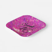 Glitz Glam Glitter Pink Sweet 16 Papier Borden! Papieren Bordje (Gebogen)
